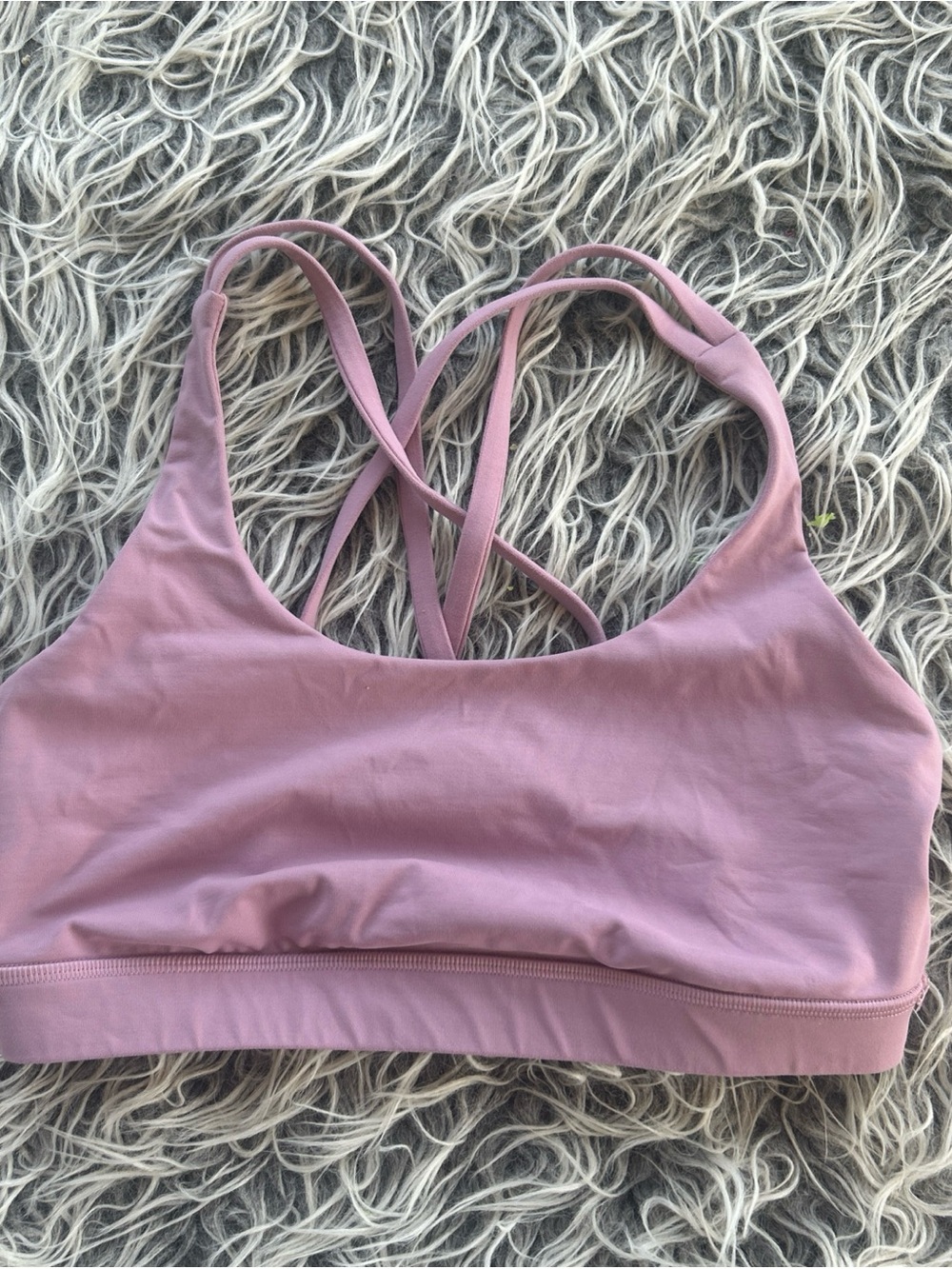 Lululemon Energy Bra Pink Strappy Crossback Wireless Moderate Support 6. Good us